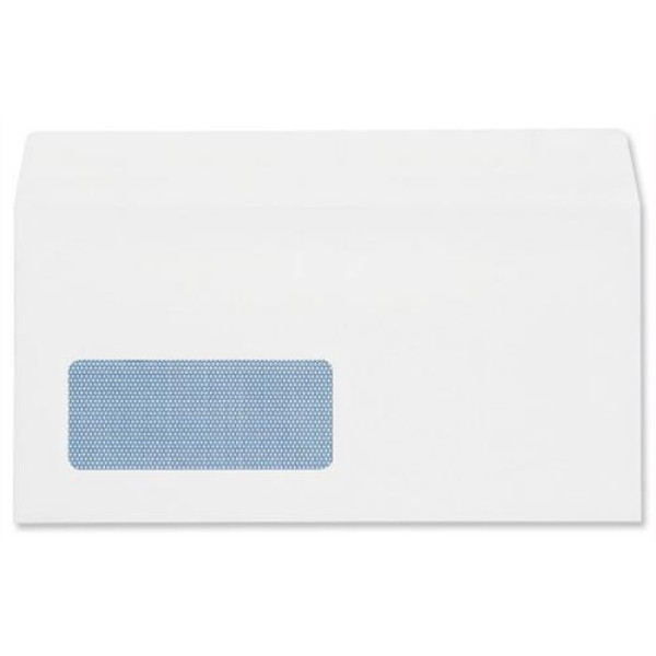 White DL Self Seal Window Envelopes 80gsm Box of 1000 Car Smart