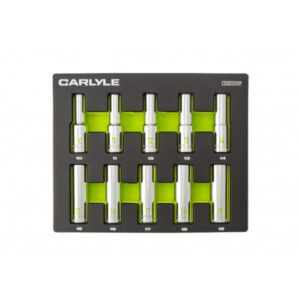 10 PC 1/2in Drive Metric Chrome Deep Socket Set 10mm - 19mm
