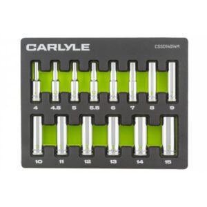 14pc 1/4 Drive 6 Point Deep Socket Set 4mm to 15mm