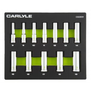 12 Pc 3/8 Drive 12 Point Deep Socket Set 8mm to 19mm