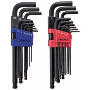 Hex Key Set Long Ball Short & Long Arm Metric & SAE Carlyle Hand Tools