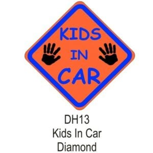 Suction Cup Diamond Sign – Orange – Kids In Car