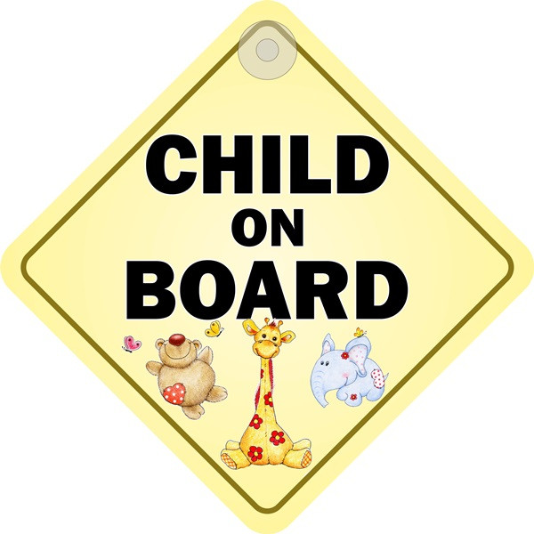 Suction Cup Diamond Sign – Child on board