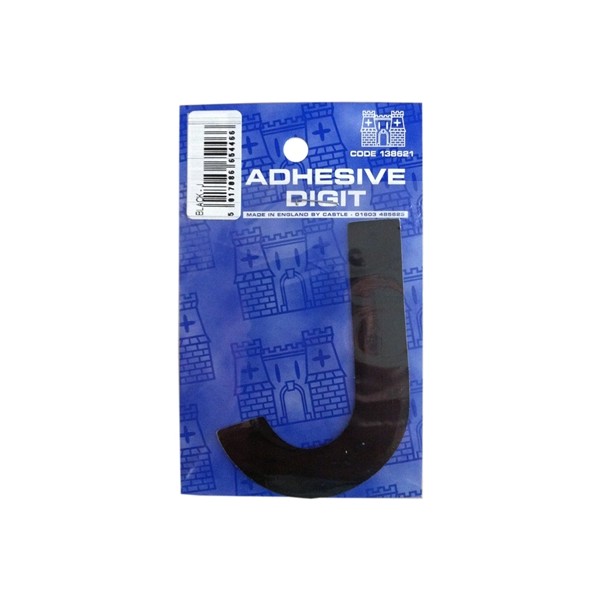 Castle Promotions J Adhesive Digit Black 3in