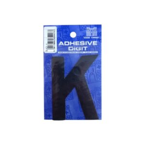 K - 3in. Adhesive Digit - Black - Pack Of 12