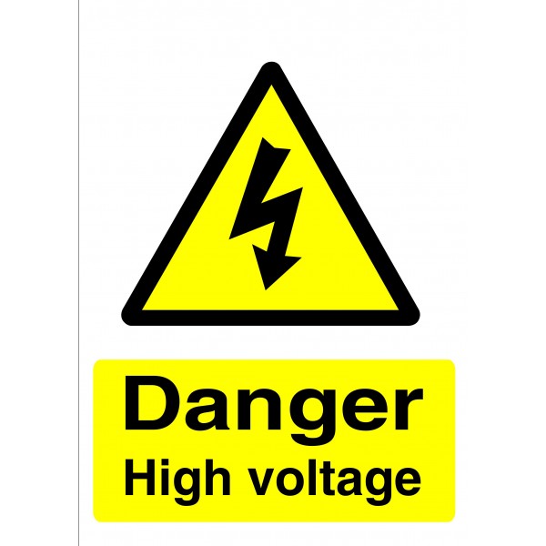 Rigid Sign – Electric Vehicle Warning – 297mm x 210mm x 179mm