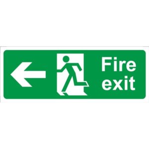 Fire Exit Arrow Left - Rigid Polypropylene - 150mm x 400mm