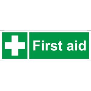First Aid Sign - Self Adhesive Vinyl - 100mm x 300mm