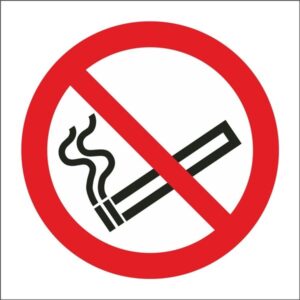 No Smoking Symbol - Self Adhesive Vinyl - 100mm x 100mm