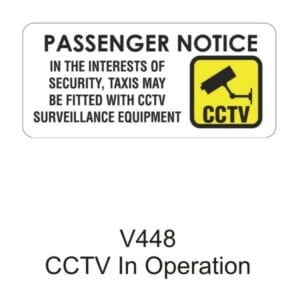 Outdoor Vinyl Sticker – White – Cctv Passenger Notice