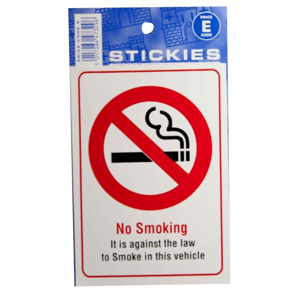 Outdoor Vinyl Sticker – No Smoking In This Vehicle