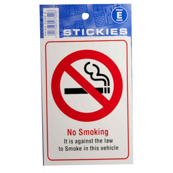 No Smoking Vehicle Decals – Set Of 2, Self Adhesive, Taxi/Car Door – Universal Fit, Front/Rear