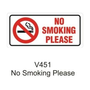 Outdoor Vinyl Sticker – White – No Smoking Please