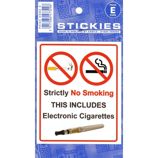Indoor Vinyl Sticker – White – No Electronic Cigarettes
