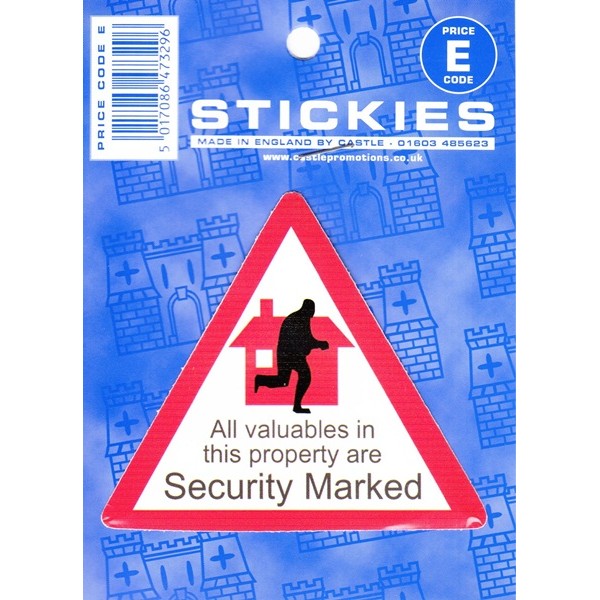 Indoor Vinyl Sticker – Valuables Are Security Marked