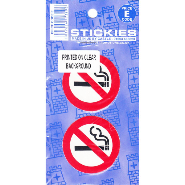Outdoor Vinyl Sticker – No Smoking Sign – On Clear Background – 1 Pair