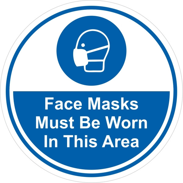 Face Masks Must Be Worn In This Area Sticker