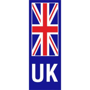 UK UNION JACK NO PLATE WHITE STICKER