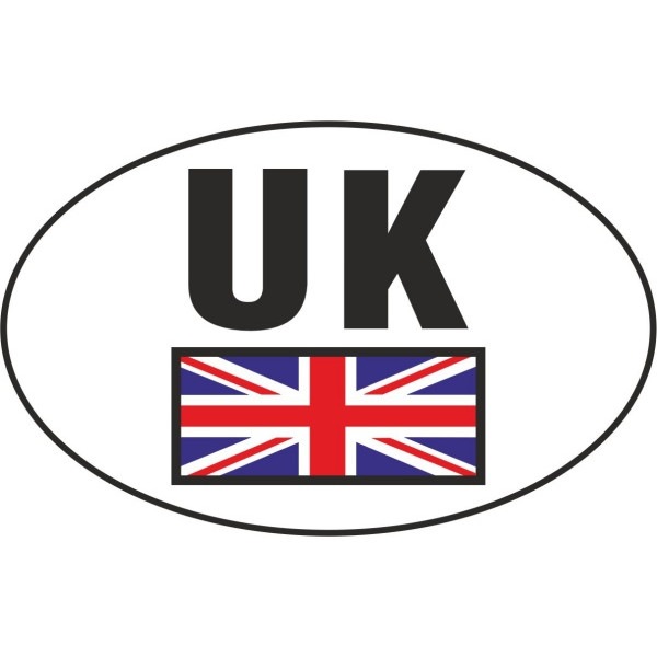 UK UNION JACK SMALL OVAL STICKER