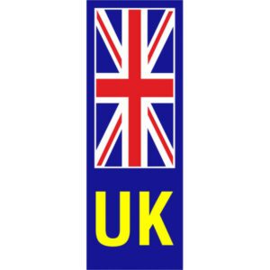 UK UNION JACK NO PLATE YELLOW STICKER