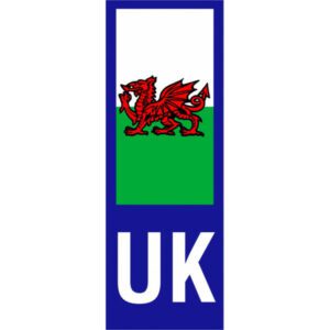 WELSH DRAGON UK NO. PLATE STICKER