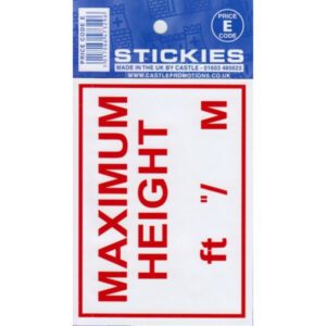 MAXIMUM HEIGHT STICKER