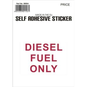 Outdoor Vinyl Sticker – Red – Diesel Fuel Only