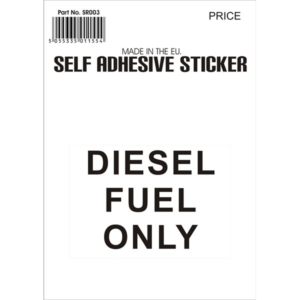Outdoor Vinyl Sticker – Black – Diesel Fuel Only
