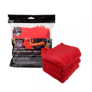 Chemical Guys Happy Ending Edgeless Microfiber Towels - Red (3 Pack)