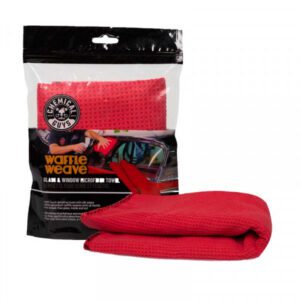 Chemical Guys Waffle Weave Glass And Window Microfiber Towel - Red