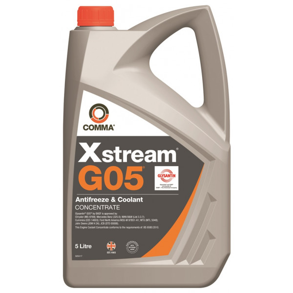 Xstream G05 Heavy Duty Antifreeze & Coolant – Concentrated – 5 Litre