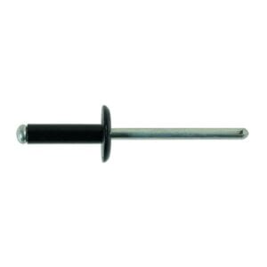 Large Flange Black Rivets – 3.2mm x 10mm – Pack of 100