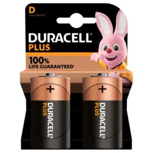 Plus Power Alkaline D Batteries - Pack of 2