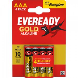 Eveready Gold Alkaline AAA Batteries 4 Pack