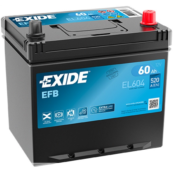 Exide EFB Car Battery 12V 60Ah 520CCA