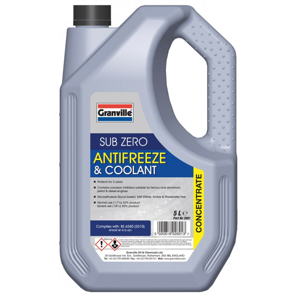 Sub-Zero Antifreeze & Summer Coolant – Concentrated – 5 litre
