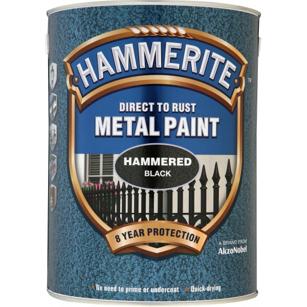 Direct To Rust Metal Paint Hammered Black 5 Litre Car Smart