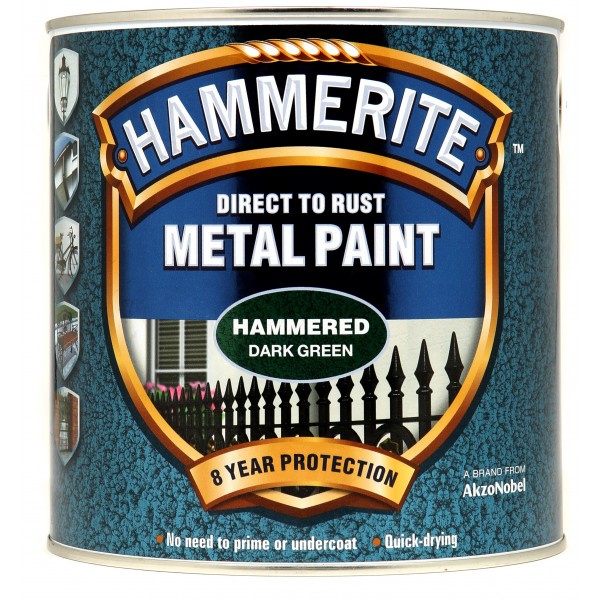 Direct To Rust Metal Paint – Hammered Dark Green – 2.5 Litre