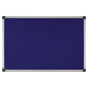 Aluminium Framed Fabric Notice Board - Blue - 600 x 900mm