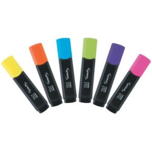 Assorted Colour Highlighters - Wallet of 6