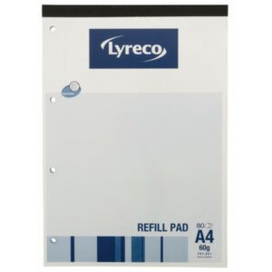 White A4 Refill Pads (Ruled/Margin) - Pack of 10