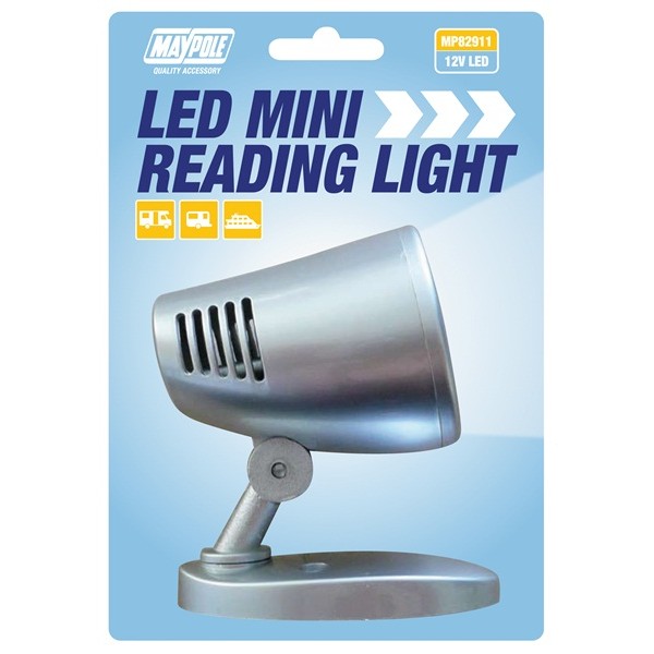 12V LED Mini-Reading Light – Silver
