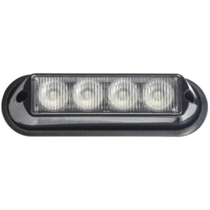 Amber LED Strobe Lamp with Shroud - 4 x 3W - 12/24V