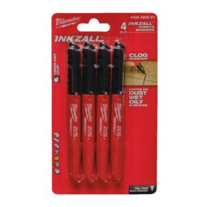 4 Pc Black Inkzall Markers Quick Dry