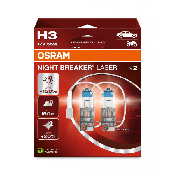 OSRAM NIGHT BREAKER LASER H3 Halogen Headlight Bulb