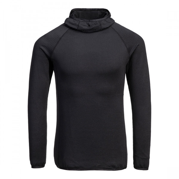 B191 - Waffle Fleece Hooded Baselayer - Black