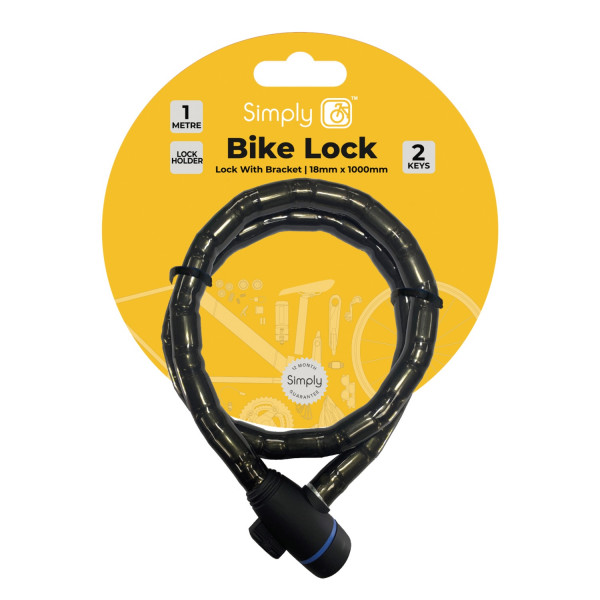 Simply Cycling 1M Bike Lock with Bracket