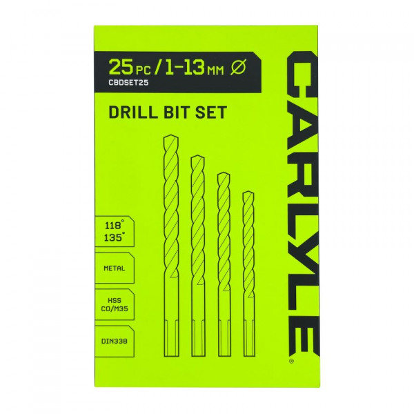25Pc 1mm - 13mm HSS Co5 Drill Bit