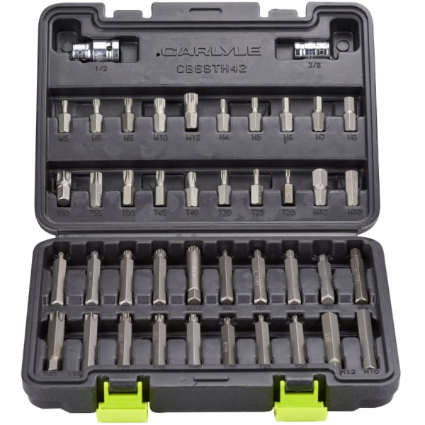42 PC 3/8 - 1/2 Drive TRX-Star Hex Spline Bit Set