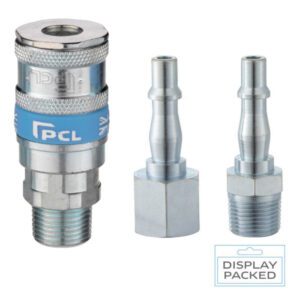 Vertex Coupling & Adaptor Kit comprising 1 x 1.4in. Male Airflow Coupling , 1 x 1/4in. Male PCL Adaptor and 1 x PCL 1/4in. Female Adaptor